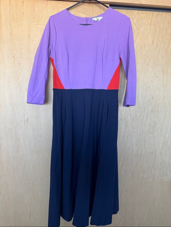 Boden Dresses & Skirts - Boden Colorblock Midi Dress in Lavender, Red & Navy (with pockets!)